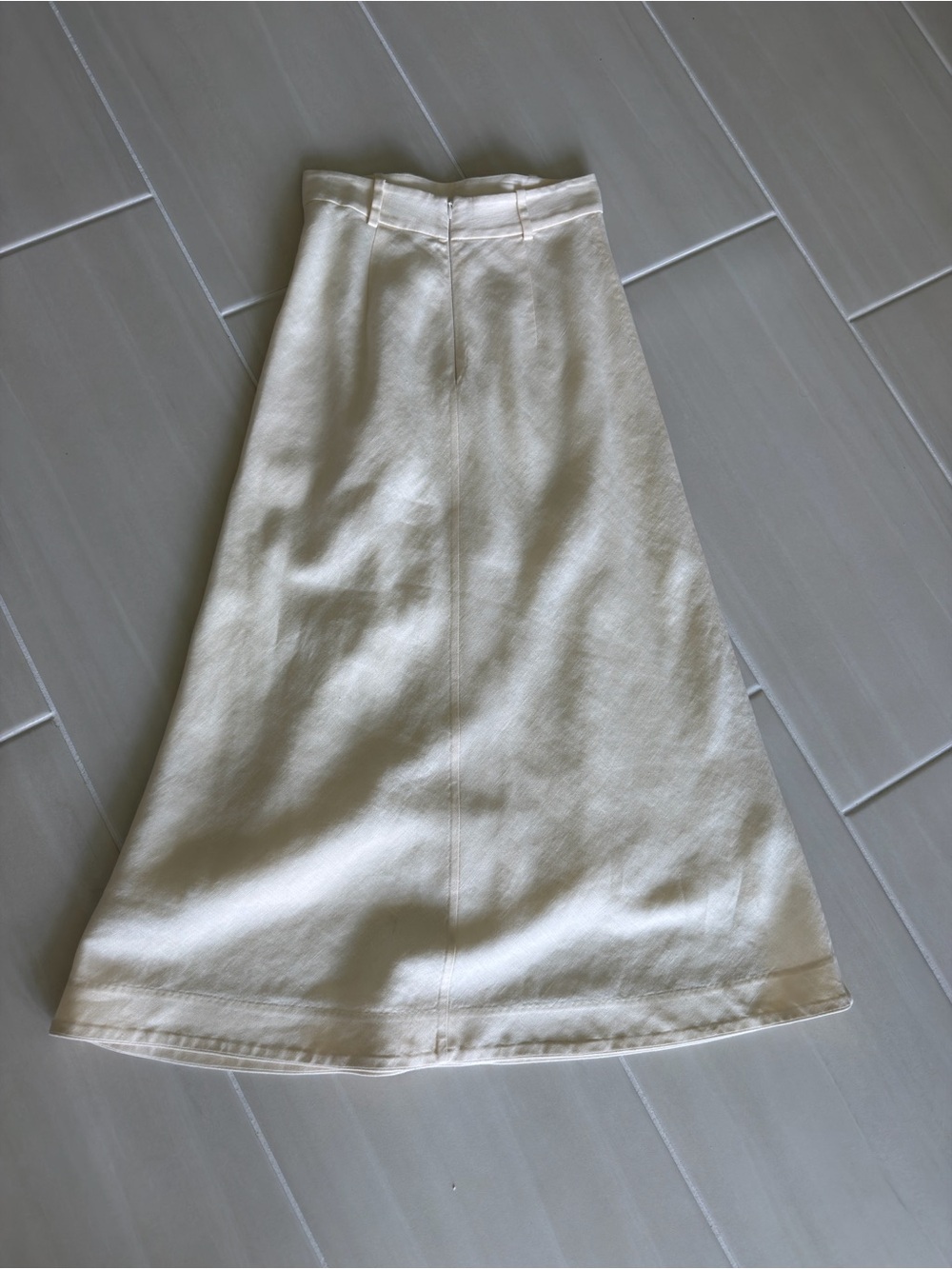 Zimmermann Cream 100% linen straight Midi Skirt - Picture 2 of 7